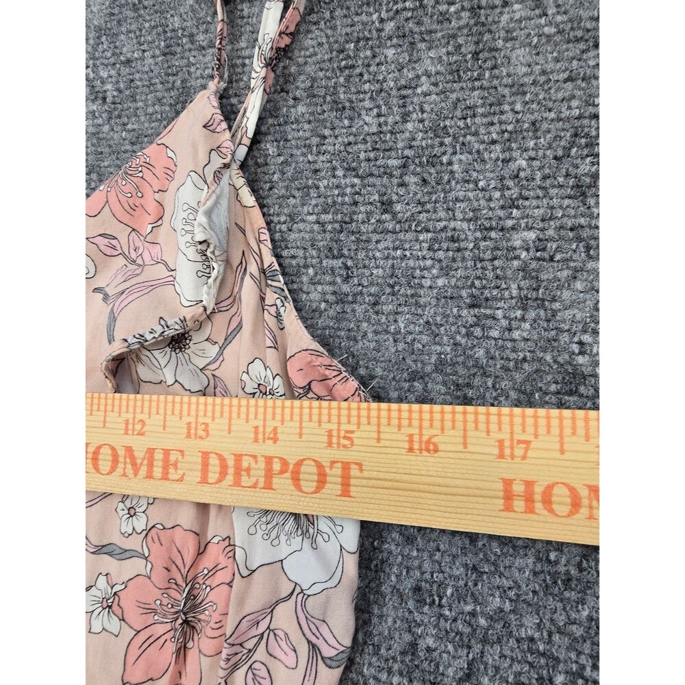Aeropostale Womens L Pink Floral Mini Dress Ruffle Hem Cottagecore Summer - Picture 3 of 7